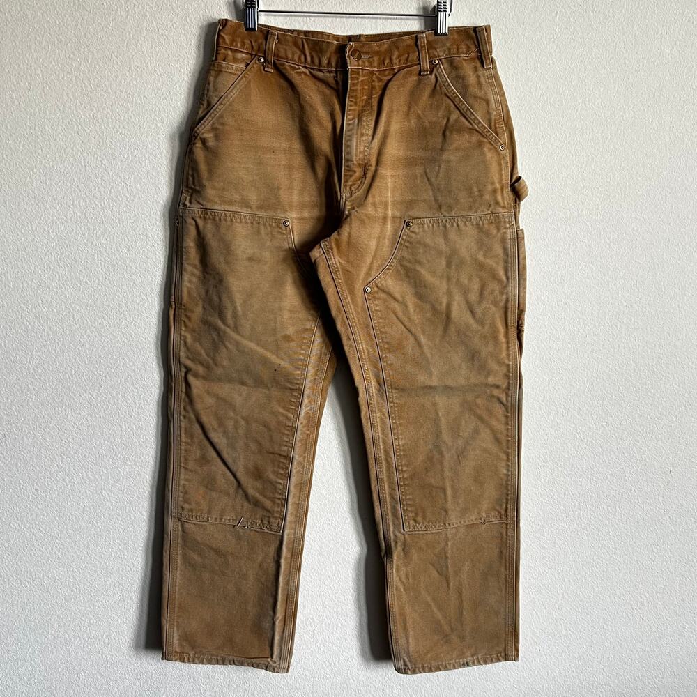 Carhartt B01 BRN brown double knee work wear carpenter pants